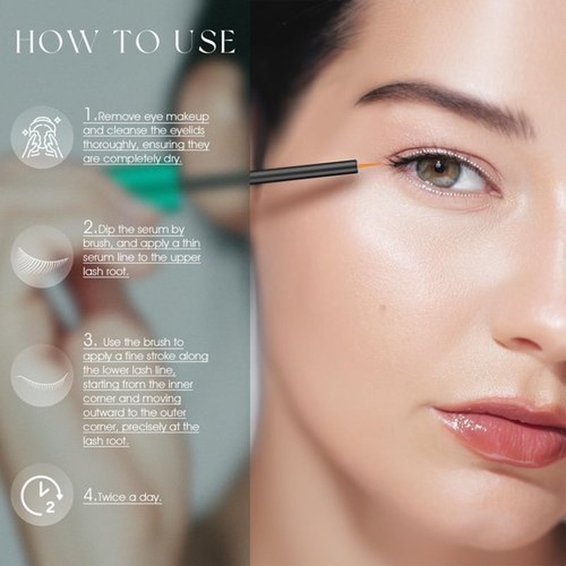 TUDPA Eyelash Growth Serum: Enhances length, density & strength, conditions lashes. Vegan, cruelty-free, gentle for sensitive eyes. 3mL (2-month supply)