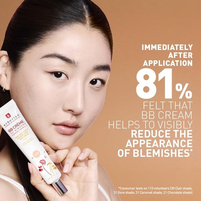 Erborian BB Cream Matte Beauty Balm - SPF 20 Tone-Evening Korean Skincare Makeup, Buildable Coverage & Natural Finish