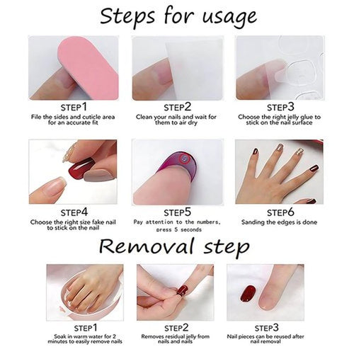 24Pcs Square Press on Nails Long Length Fake Nails Glossy False Nails With 3D Flowers Rhinestones Designs Full Cover Stick on Nails Acrylic Extra Long Artificial Nails for Women Girls Glue on Nails