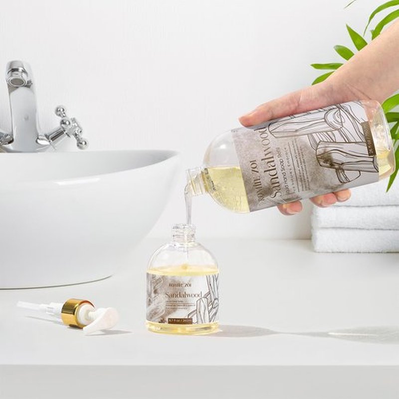 ROMIIE ZOI Liquid Hand Soap Refill, Sandalwood, Gentle & Moisturizing Formula, 750 ML/ 26 FL OZ
