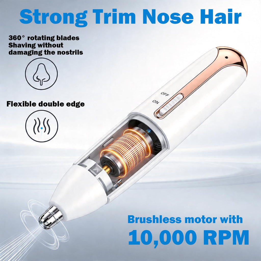 Pemoupnd Ear and Nose Hair Trimmer for Women Clipper 4-in-1 Grooming Tool for Nose Hair, Ear Hair, Beard, Eyebrows,Head Hair,Body Hair, Armpit,Leg