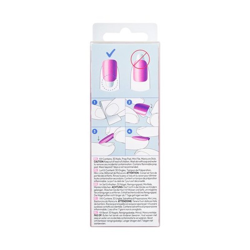 KISS colorFX by imPRESS Valentine’s Day Press On Nails, 'Adorable', Pink Short Oval, IMPROVED adhesive, Up to 10-Day Hold, Nail Kit Includes 30 Fake Nails, Prep Pad, Manicure Stick, Mini Nail File