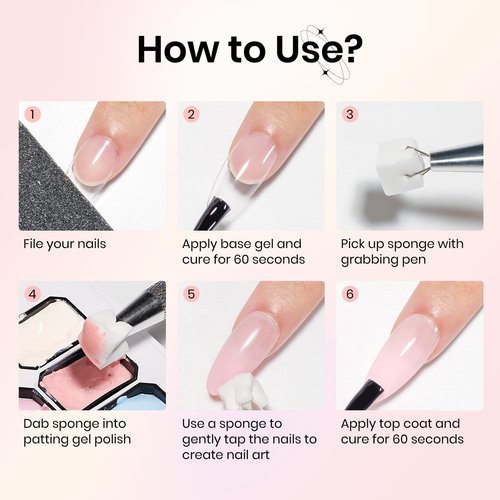 SUPWEE Gradient Painting Pat Gel Kit,12 Colors Ombre Gel Nail Polish Aura Nails French Manicure Drawing Gels Long-lasting Soak Off with 100Pcs Nail Sponges & Grabbing Pen & Palette (Pastel Colors)