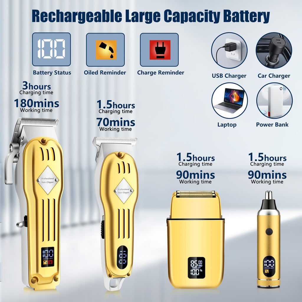 SUNNOW Hair Clippers and Trimmer Set, Electric Razor with Adjustable Speed