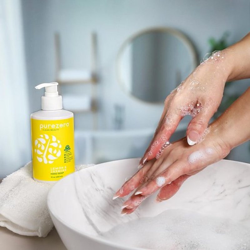 Purezero Lemon & Jasmine Hand Soap Refreshing Citrus Scent, Moisturizing & Sulfate-Free, Vegan Liquid Hand Wash, Formulated Without Parabens, Cruelty-Free, 10 ounces (3 Pack)