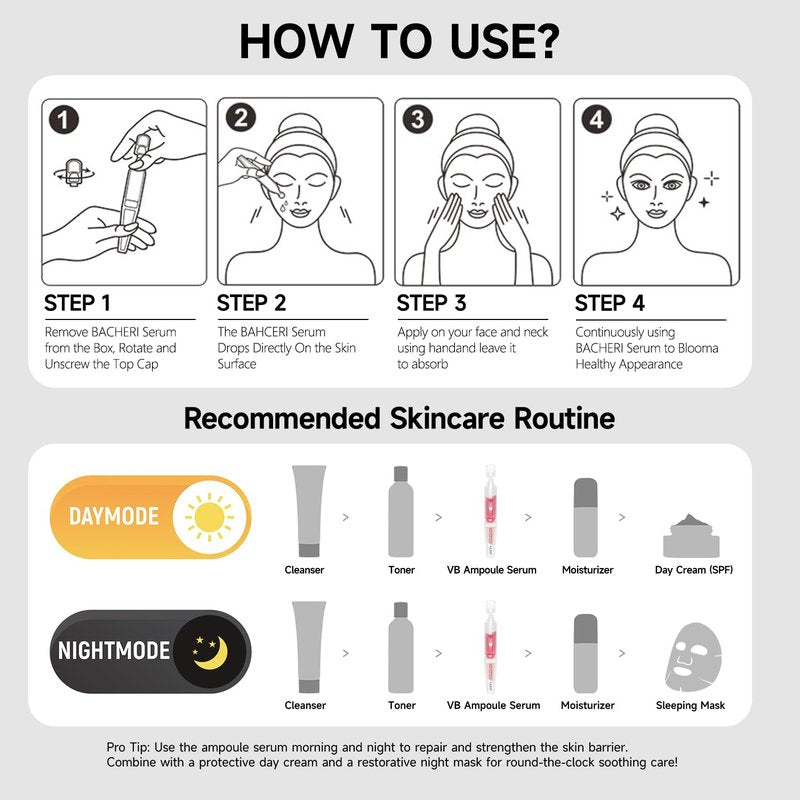 Vitamin B12 Serum for Face - Vitamin B Complex Ampoule with Glutathione, Hyaluronic Acid, Glycine&Arginine, Antioxidant Brightening Hydrating Face Serum for Dry, Sensitive Skin, 1.5ml x 30