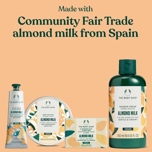 The Body Shop Almond Milk Collection Gift Set | 4-Piece Vegan Set with Shower Cream, Body Butter & More