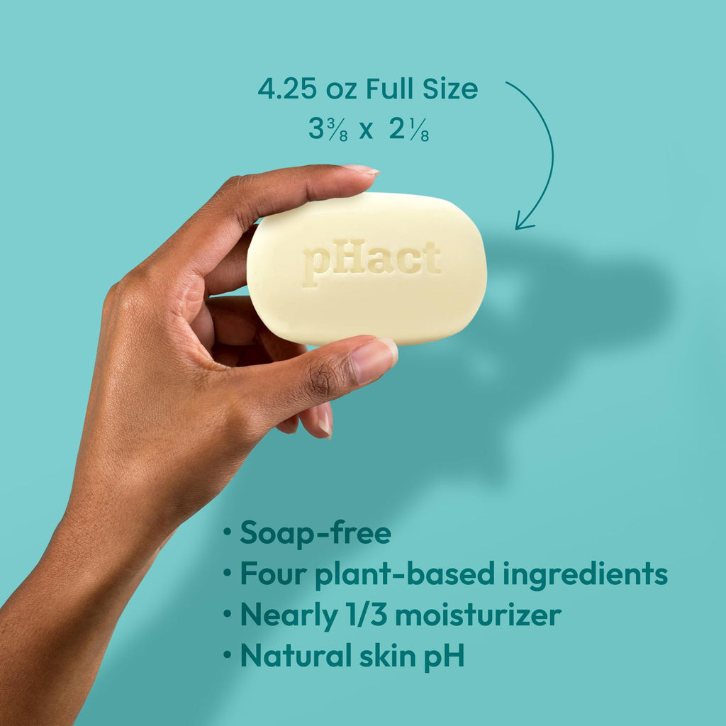 ANDREW LESSMAN pHact Moisture-Rich, Soap-Free Cleansing Bar. Natural Skin pH. Fragrance-Free. All Skin Types - Even Sensitive Skin. Hypoallergenic. Dermatologist Tested. 12 Pack 4.25 oz each
