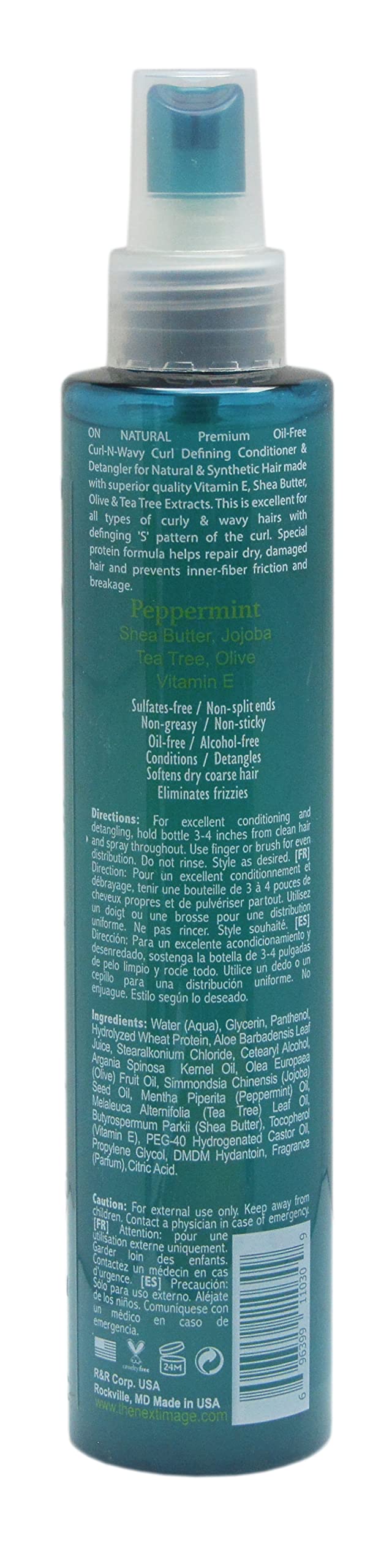 ON Natural On Curl and Wavy Curl Defining Conditioner & Detangler, Peppermint 8 oz