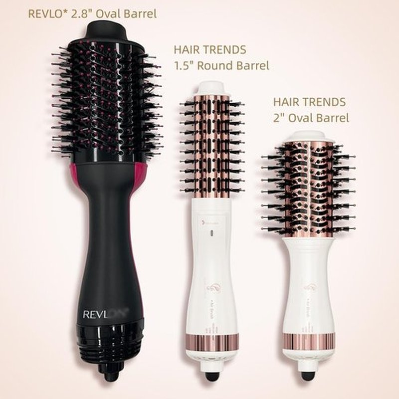Travel Blow Dryer Brush in one, Dual Voltage 110V-240V Mini Hot Air Brush, Hair Trends Nano Titanium 2 Inch One Step Hair Dryer and Styler Volumizer Oval Shape