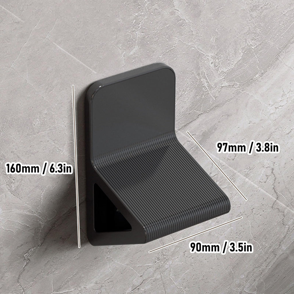 Fockety Shower Foot Rest for Shaving Legs, Anti Slip No Drill Wall Mounted Foot Pedal, Bathroom Triangular Shower Step Foot Stand Shower Shaving Foot Rest for Pregnant Woman Shower (Gray)