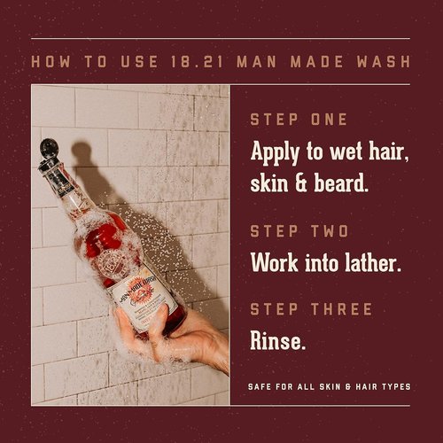 18.21 Man Made 3-in-1 Wash Bundle - Sweet Tobacco & Absolute Mahogany, 18 oz | Strengthens & Moisturizes for All Hair & Skin Types