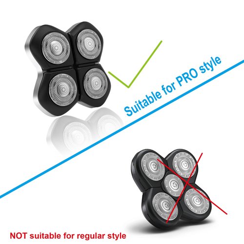 FREEBIRD Double Ring Replacement Blades - 4PCS Compatible with Flexseries Pro Head Shaver