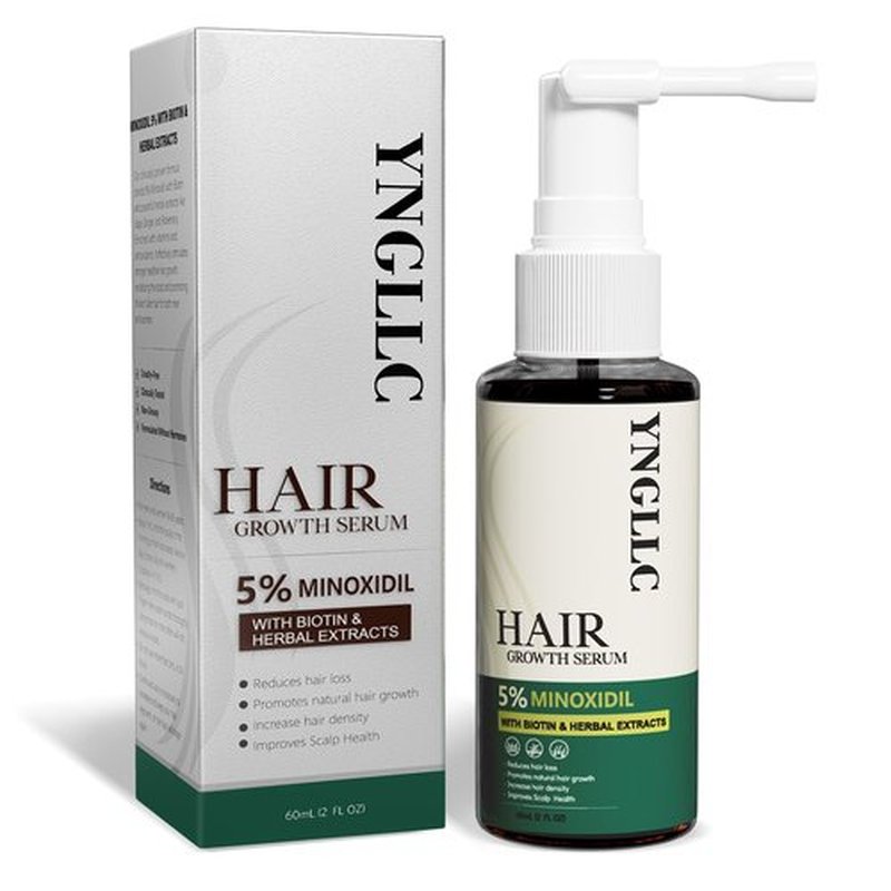 5% Minoxidil Hair Growth for Men and Women, Minoxidil Hair Loss Treatment Serum with Biotin & Herbal Extracts, Topical Hair Loss Treatment for Faster Stronger Thicker Hair Growth 2 Fl.oz