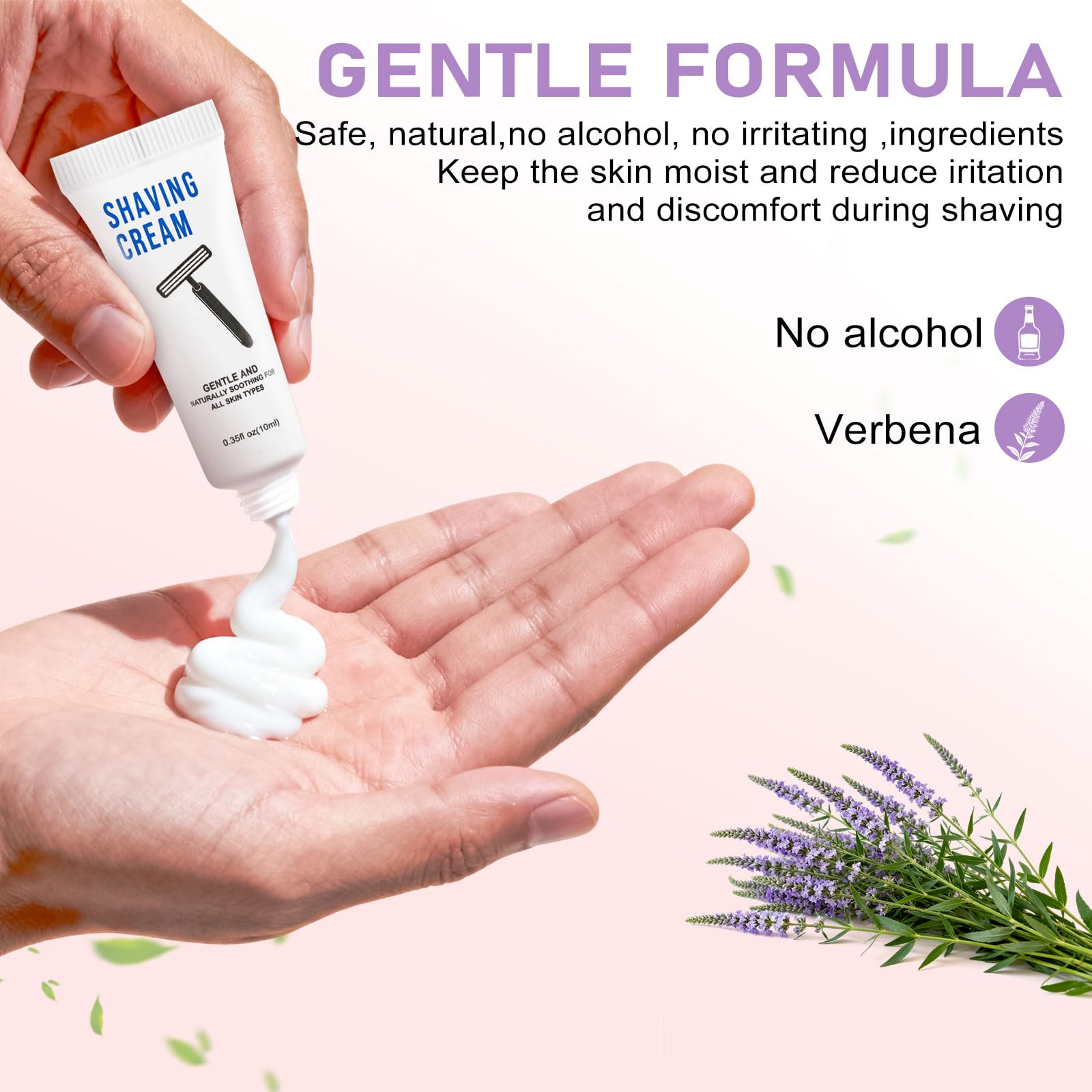 500 Shaving Cream Bulk Travel 10ml/0.35fl oz,Disposable Shaving Cream in Bulk Travel Shave Cream for Hotel Homeless,Verbena