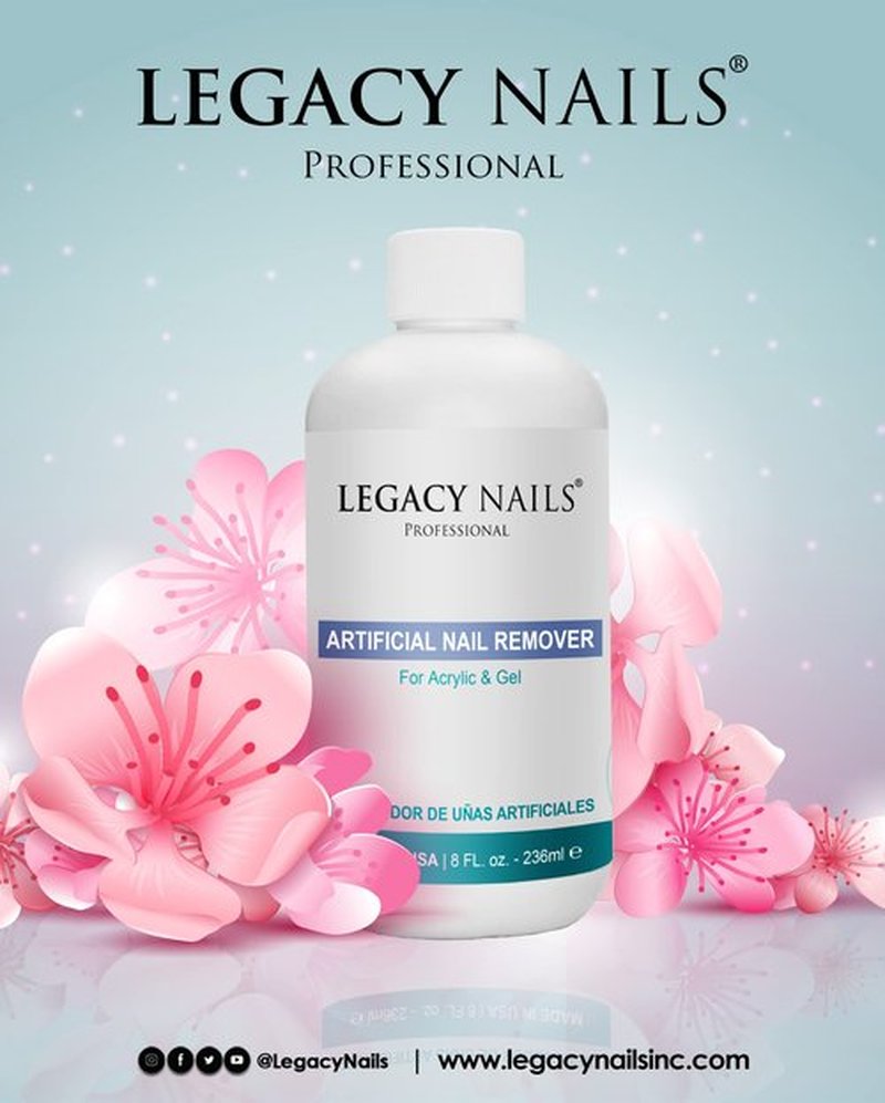 Legacy Nails Artificial Nail Remover 8 FL OZ / 236ml - Professional Nail Salon Formula – Removes Acrylic and Gel – Performs Gently and Quickly - Perfect for Nail Wraps or Soaking Trays