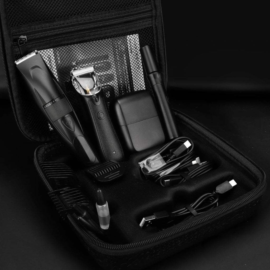 Lanumi 4 in 1 Body Hair Trimmer Set Cordless Groin Intimate Hair Trimmer for Men Rechargeable Beard Trimmer Ear& Nose Trimmer Electric Shaver Groomer, Black