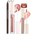 Noerrors 3 in 1 Nude Peach Lip Kit - Hydrating Lip Gloss, Matte Velvet Lip Glaze & Creamy Liner Set