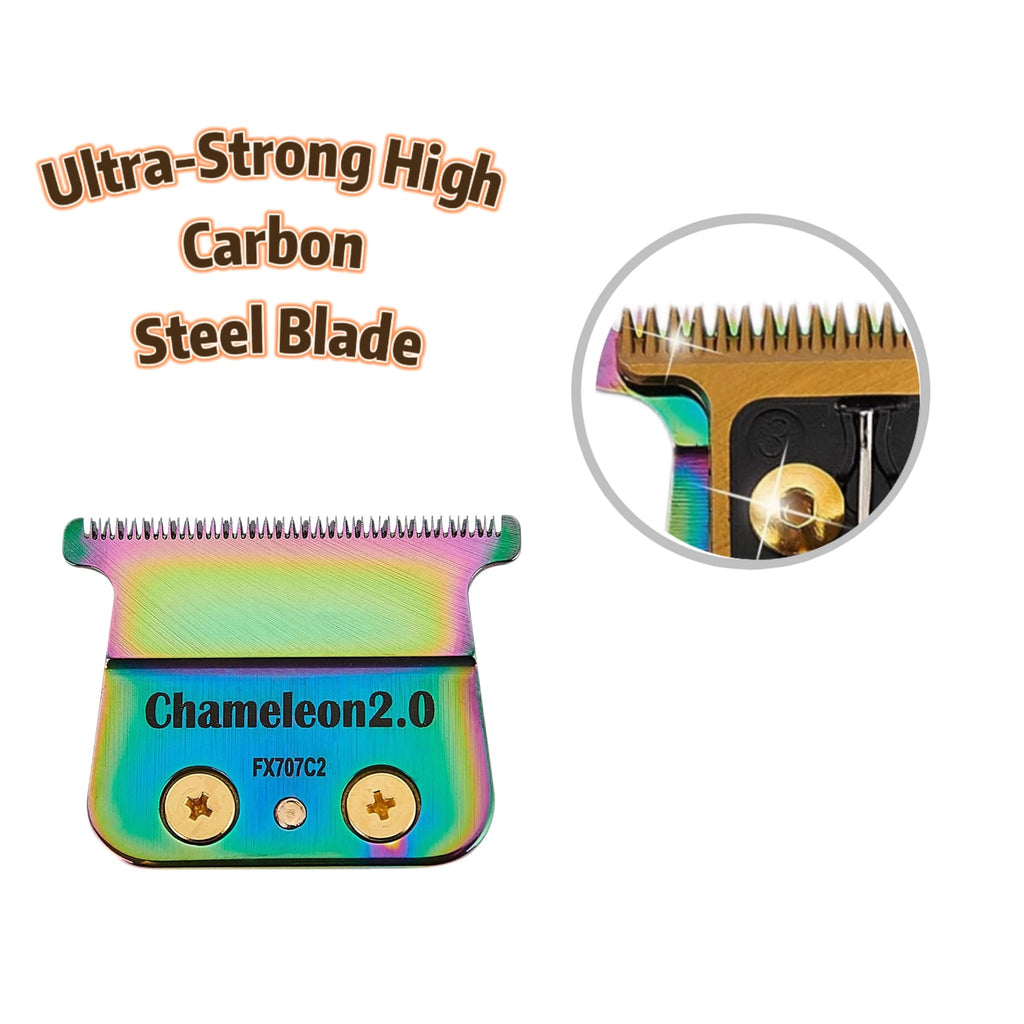 Replacement Blades Compatible with BaByliss PRO Barberology Trimmer Blade,Zero-Gapped Replacement Trimmer Blade Compatible with BaBylissPRO FX787 & FX726 Trimme (7 Colorful-001)