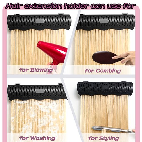 Fehoka Hair Extension Holder holder for Washing,Styling, Packing and Storing,Hair Extension Holder holder for salons,bathrooms, beauty shops, cloakrooms.4 quick&easy Installation Modes With Tool.