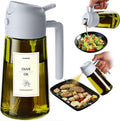 TrendPlain - Olive Oil Dispenser Bottle | 16oz Kitchen Gadget & Air Fryer Accessory - Ash Color