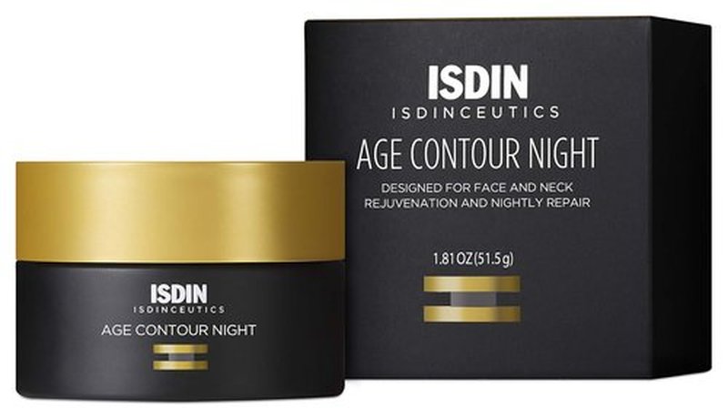 ISDIN Age Contour Night Cream - Melatonin & Peptides for Face and Neck, 1.8 Oz