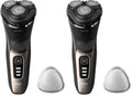 Philips Norelco Shaver 3000 Series, Wet and Dry Electric Shaver, P-Cap, Travel Pouch, Ash Gold, Model S3242/90 (Pack of 2)