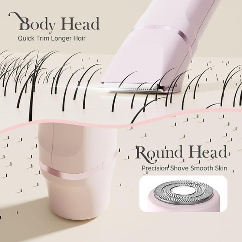 Risina Bikini Trimmer for Women - Painless Electric Razor for Smooth Skin | Cordless & Waterproof, Easy to Clean