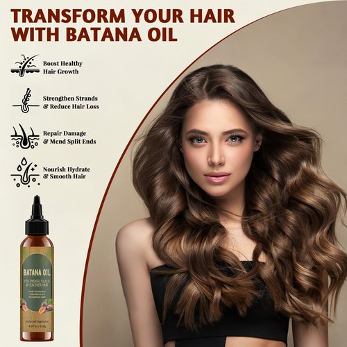 Batana Oil for Hair Growth – Natural & Pure Hair Oil, Prevents Hair Loss, Enhances Thickness, Restores Smoothness with Biotin, for Men & Women, Suitable for Curly & Straight Hair 4.23 oz