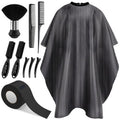NICEMOVIC 10 in 1 Hair Cutting Barber Cape with Neck Duster Brush Barber Brush Neck Strips Hair Combs Hair Clips, Professional Barber Accessories Cleaning Supplies for Salon Haircut Styling (Stripe)