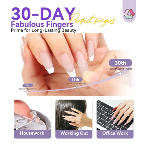 SAVILAND Gel Nail Glue & Nail Primer Set: 30-Day Long Lasting Extra Strong Nail Glue Gel with Nail Primer Rich in Castor Oil Vitamin E for Gel Glues for Nails False U V Lamp Required SSProTip X 4.0