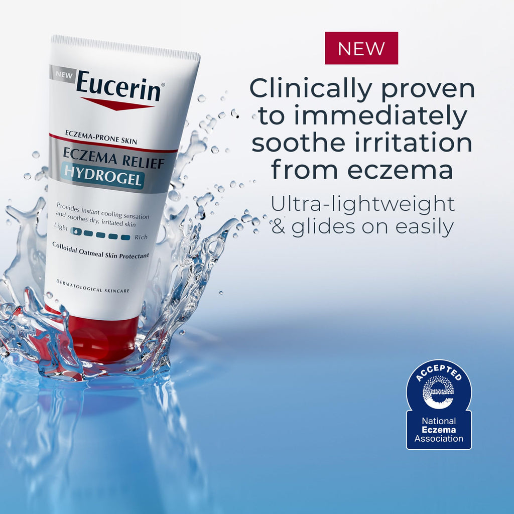 Eucerin Eczema Relief Hydrogel for Dry,Itchy,Eczema-Prone Skin,Fragrance Free and Steroid Free Body Moisturizer for Dry Skin,5 Fl Oz Tube,(Pack of 2)