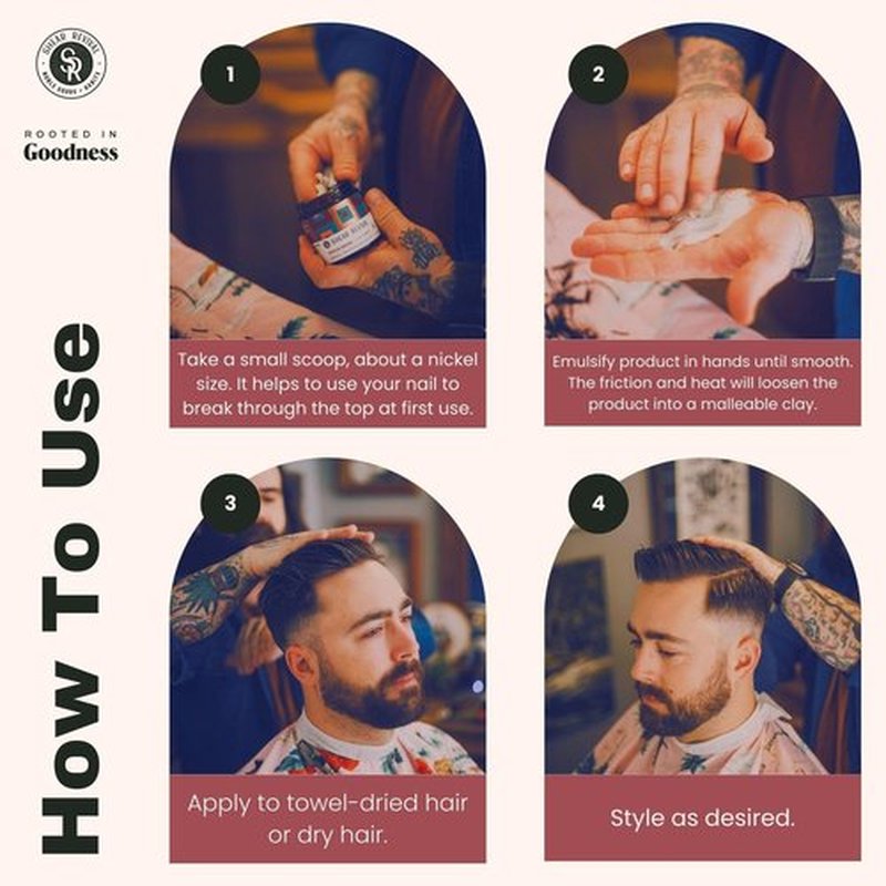 Shear Revival Clay Pomade for Men & Women - Vegan Strong Hold, Matte Finish, 3.4oz, Orange & Oakmoss Scent