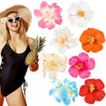 8 Pcs Hawaiian Flower Hair Clips for Women, 2 Styles Artificial Flower Clips 3.5 Inch Plumeria Hibiscus Hair Clip Hair Accessories for Beach Vacation Party