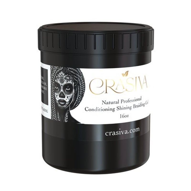 Edge Control Gel for Black Women (16 oz) | All Natural Professional Extreme Hold, High Shine Wax | Frizz & Flake-Free Organic Braiding Jam | For Curly Hair, Braids, Locks, Twists, Cornrows