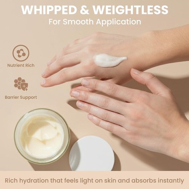 TLLW 100% Grass Fed Beef tallow for face and body, Whipped Tallow Balm Moisturizer with Organic Jojoba Oil & Manuka Honey (2.7 oz, Vanilla Scented)
