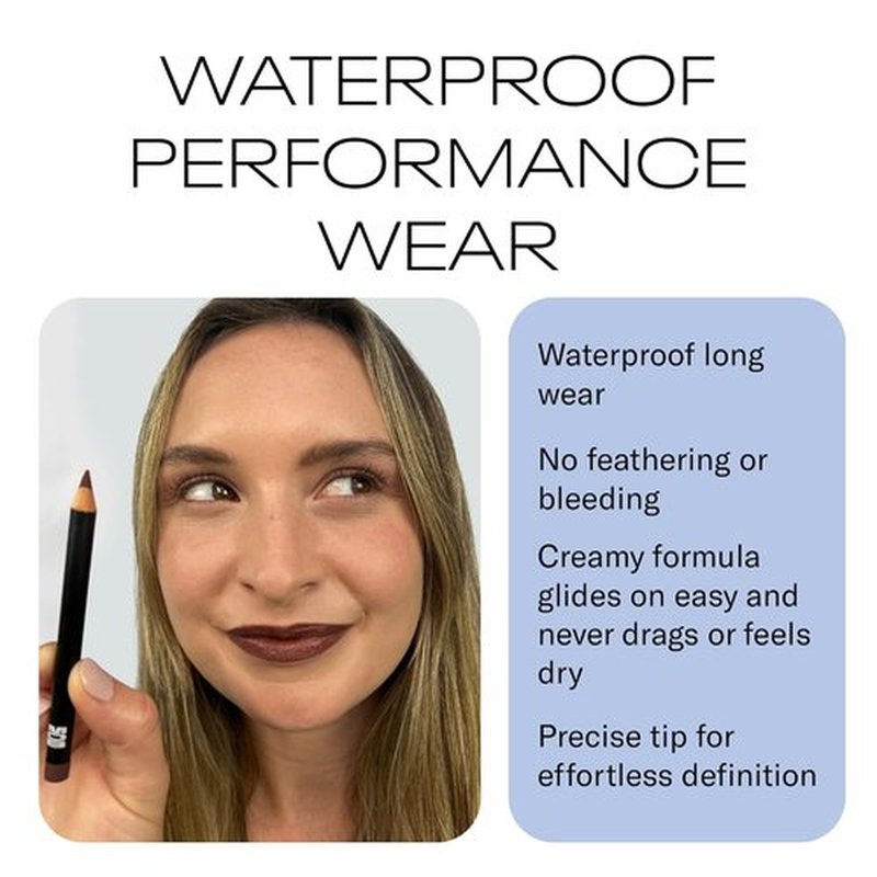 MOB Beauty Waterproof Lip Liner - Smooth Precision Formula, 100% Natural, M147 Chocolate Port, Vegan & Cruelty-Free