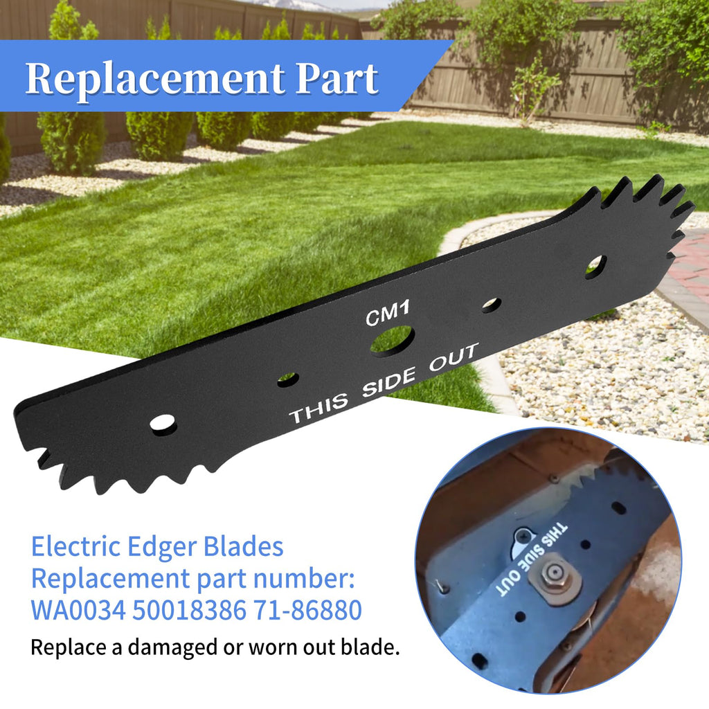 Bularie 7-1/2" Electric Edger Blades 50018386 Compatible with Worx WG896 WG895 Lawn Edger Blades - Replacement 7.5" Lawn Edger Steel Blade for Craftsman Edger Blade, Replace WA0034, 71-86880, 3 Pack