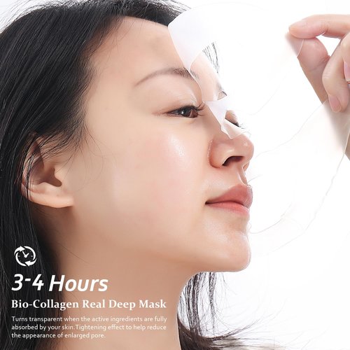 ORDIFEN Bio Collagen Real Deep Mask, Bio-Collagen Face Masks - Deep Hydrating Overnight Face Mask, Korean Skincare, 4 PCS Facial Treatments & Masks for Women - Firming & Moisturizing