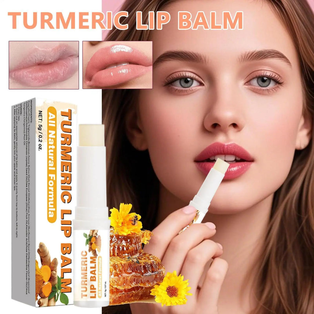 Turmeric Lip Balm for Dark Lips,Lip Lightening For Dark Lips Smoker,Lip Balm for Lip Softening & Hydration, Help Fade Lip Discoloration