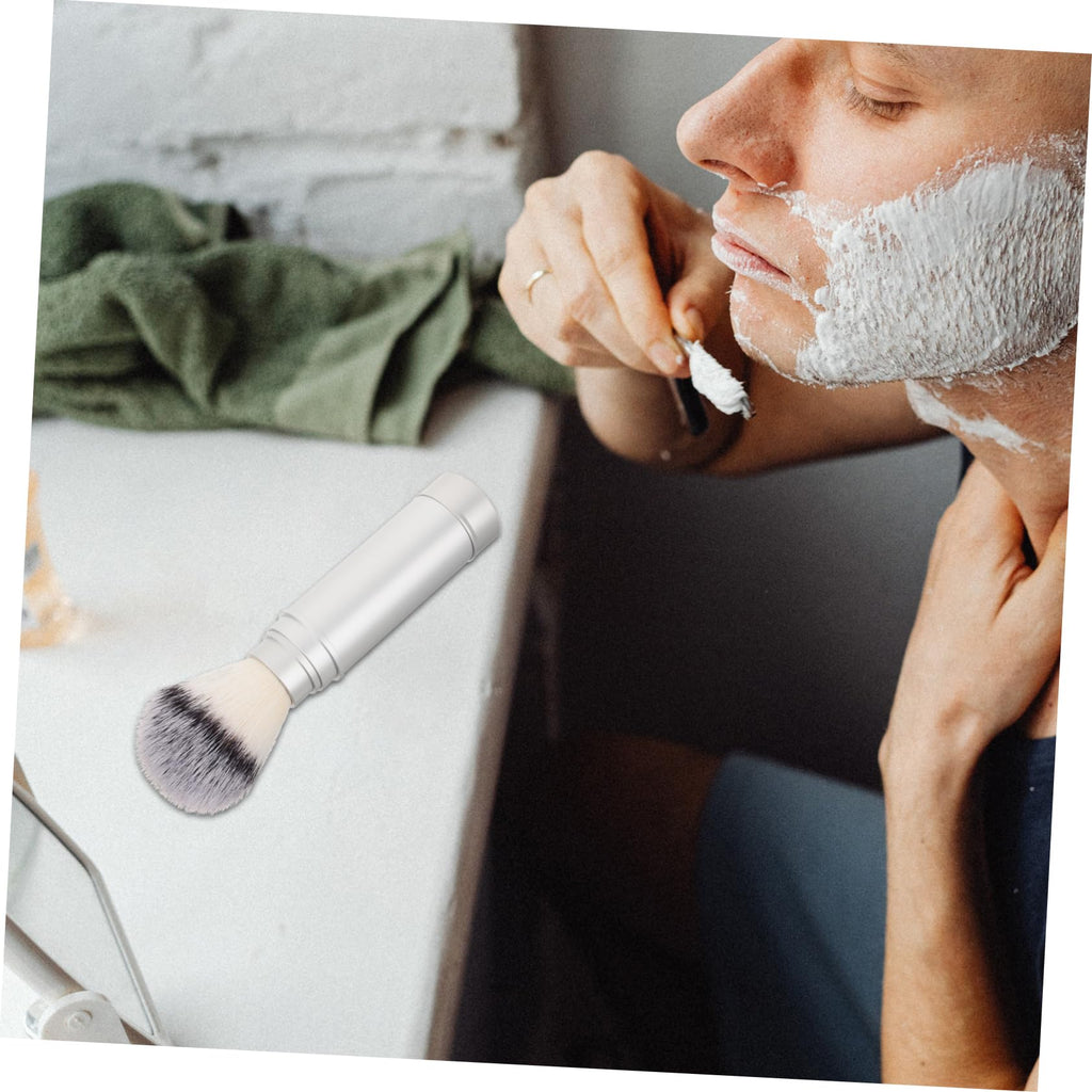 Men S Shaving Brush Portable Travel Beard Brush Lightweight Nylon Fiber Shave for Facial Hair Styling and Beard Cleansing 6.29X1.77X1.77 in