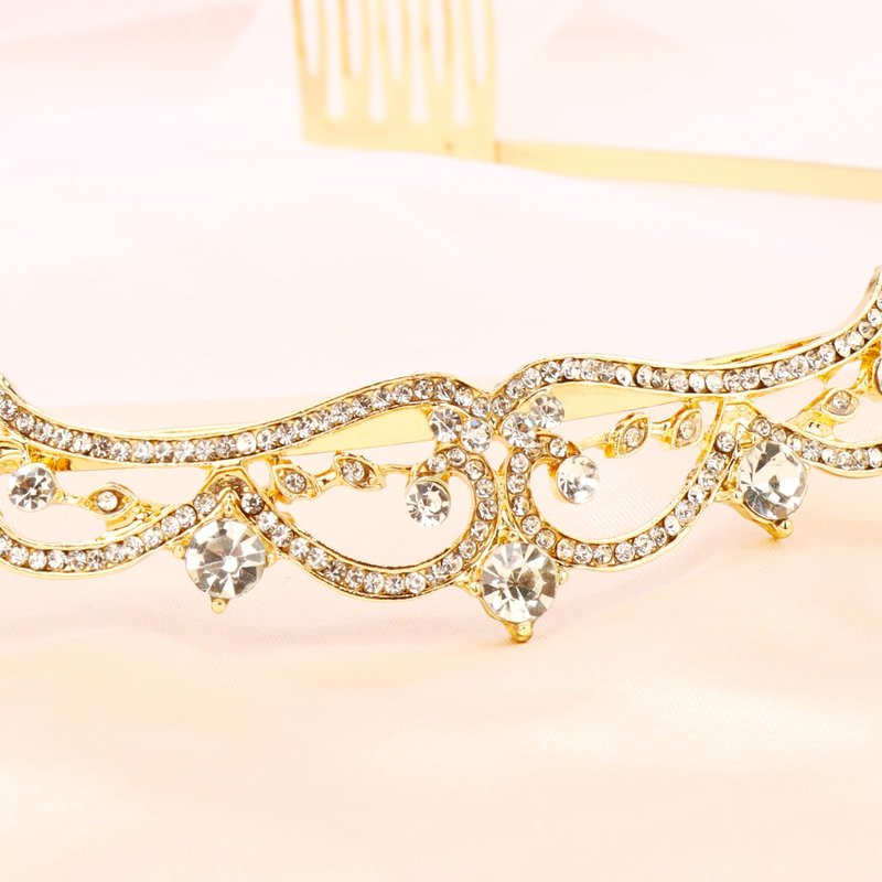 Vovii Gold Tiaras for Women, Gold Rhinestone Princess Crown Small Tiara for Women Halloween Costume Party Prom Bride Birthday