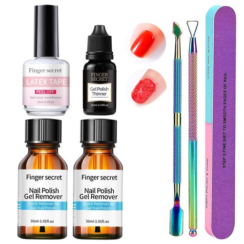 CARMEIN Gel Nail Polish Remover Set, Multi-Use Nail Polish Remover, Professional Liquid Formula for Natural & Long-Lasting Gel Nails（Gel Nail Polish Remover Set)