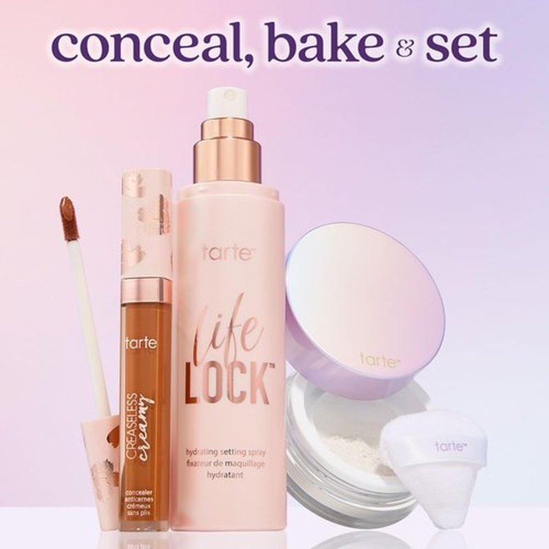 tarte life lock hydrating setting spray – 10-in-1 Weightless Mist to Hydrate & Lock Long-Lasting Makeup, Waterproof, Sweatproof & Transfer-Resistant, Vegan & Cruelty-Free, travel size
