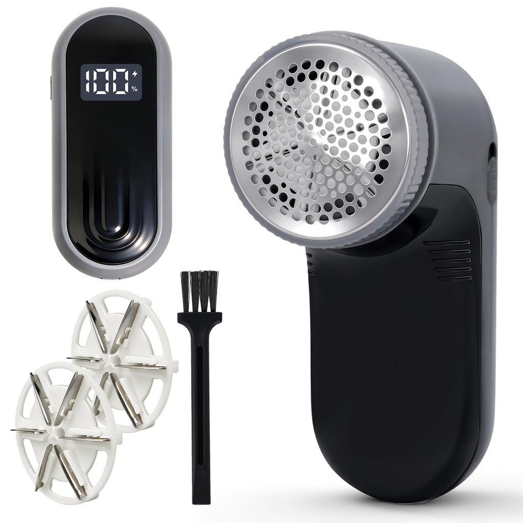 Killrose Fabric Shaver | Lint Remover with Digital Display, 6-Leaf Blade Electric Lint Shaver for Clothes, Sweaters, Furniture - 9000 RPM USB-C Rechargeable, Safe for All Fabrics