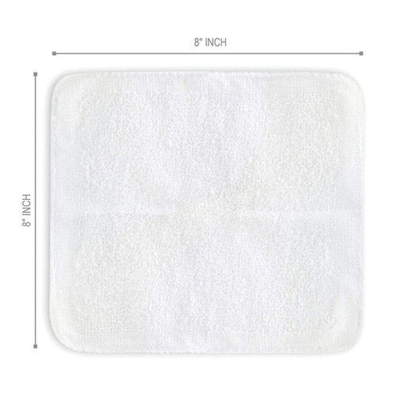 FabbPro Oshibori Moist Terry Cotton Refreshment Towels (100 Pack,8x8 Inches)-White Scented Pre-moistened Essential Oil Infused Towel to Use Hot or Cold – Unscented, Lavender, Lemon & Eucalyptus Scents