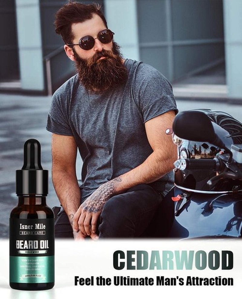 ISNER MILE Beard Oil Kit - 5 Pack Sandalwood, Orange, Cedarwood, Sage | Perfect Beard Care Gifts for Men