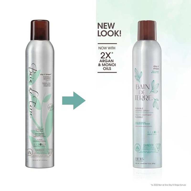 Bain de Terre Hairspray - Nourishing Argan & Monoi Oils for Strong Hold | 9 Fl Oz