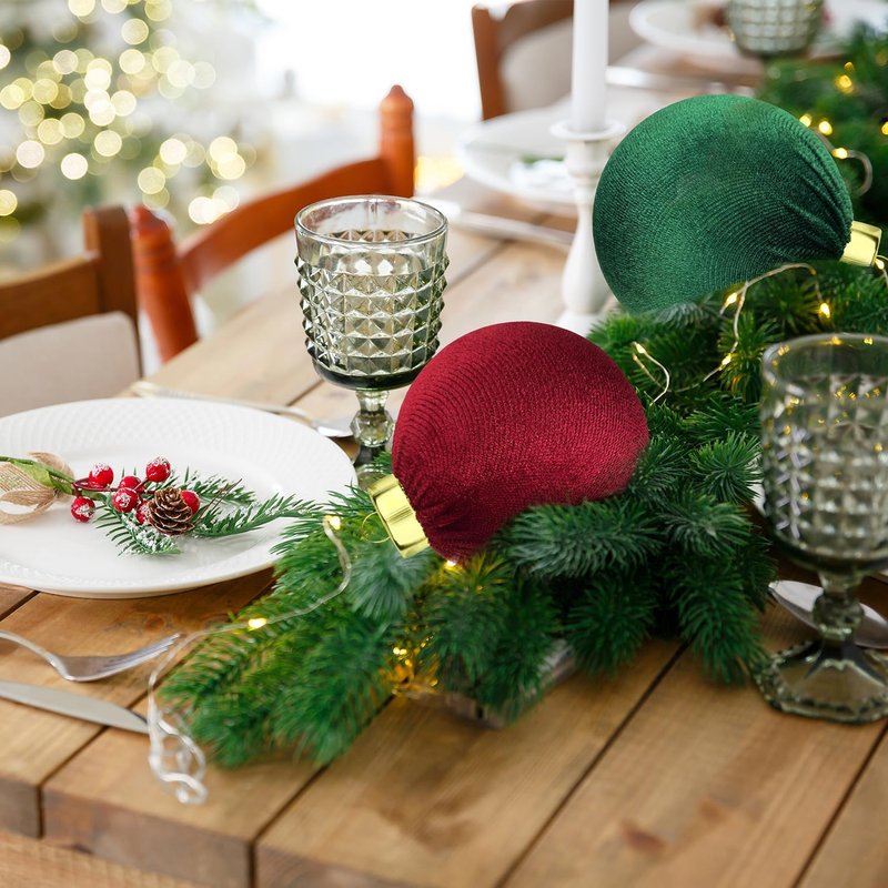 Velvet Balls Ornaments 15 PCS - 3.15 Inch Large Shatterproof Christmas Bulbs | Flocked Classic Holiday Decor