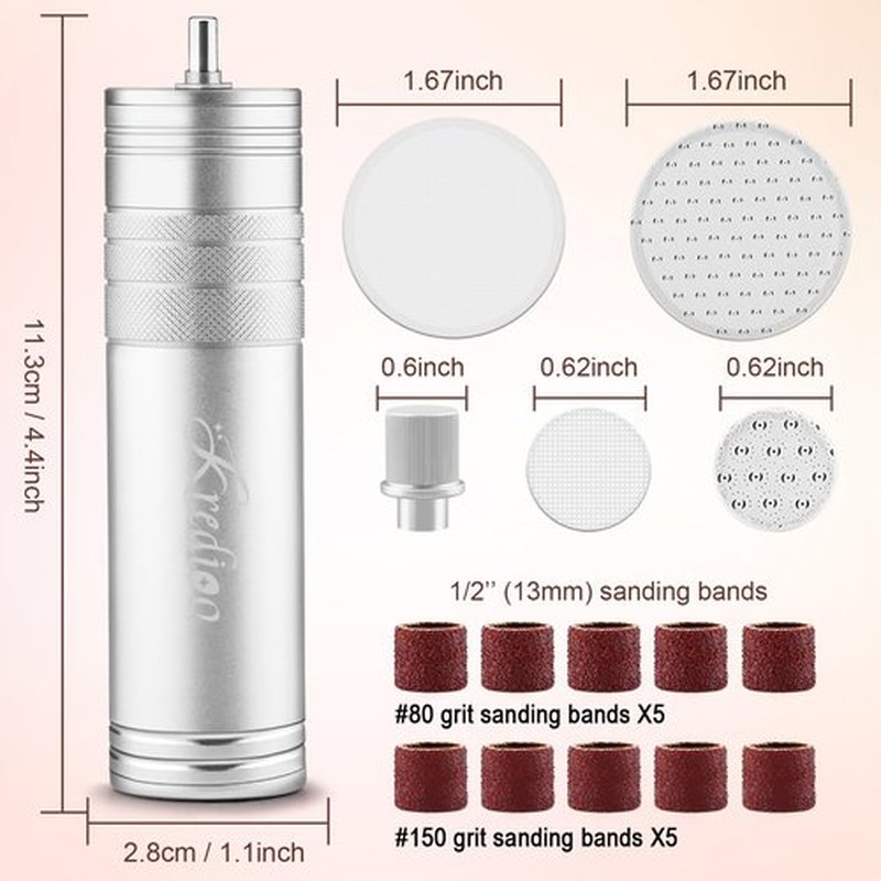 Kredioo Electric Foot Callus Remover Nano Glass Foot File German Technology Grinding Sanding Pedicure Tool for Feet Sensitive Skin Safe Adjust Speed R/F Direction Remove Thick Toe Nails